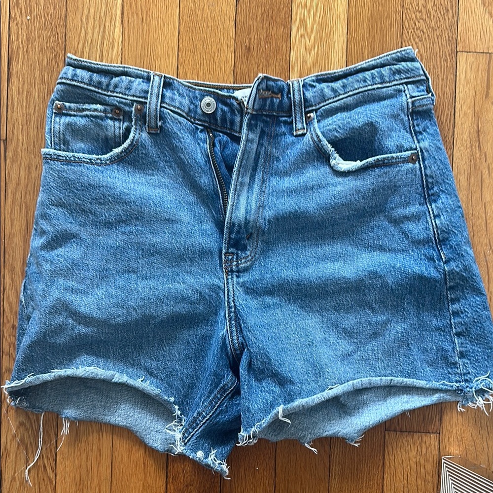 Abercrombie & Fitch Blue Jean Shorts Distressed Cut-Offs